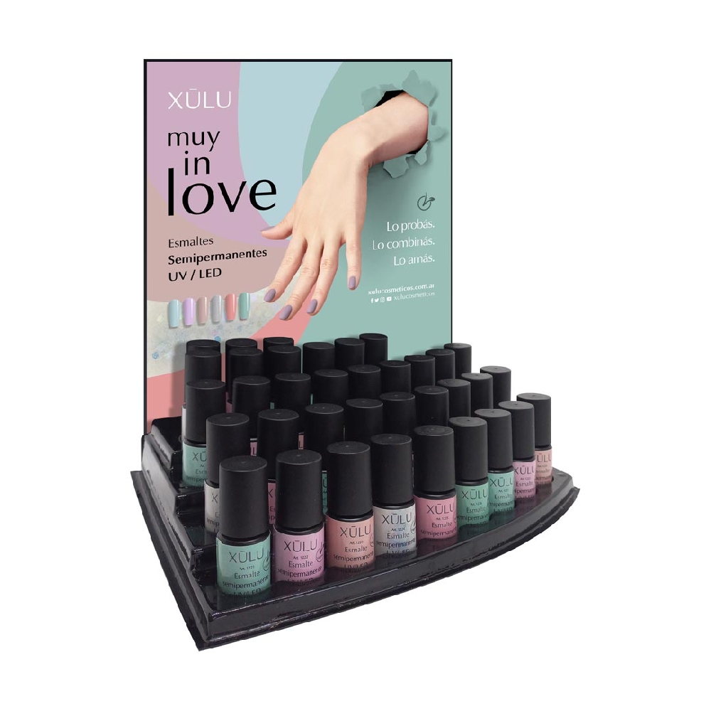 Exhibidor de Esmaltes Semipermanentes | Colección Muy In Love x 36 u