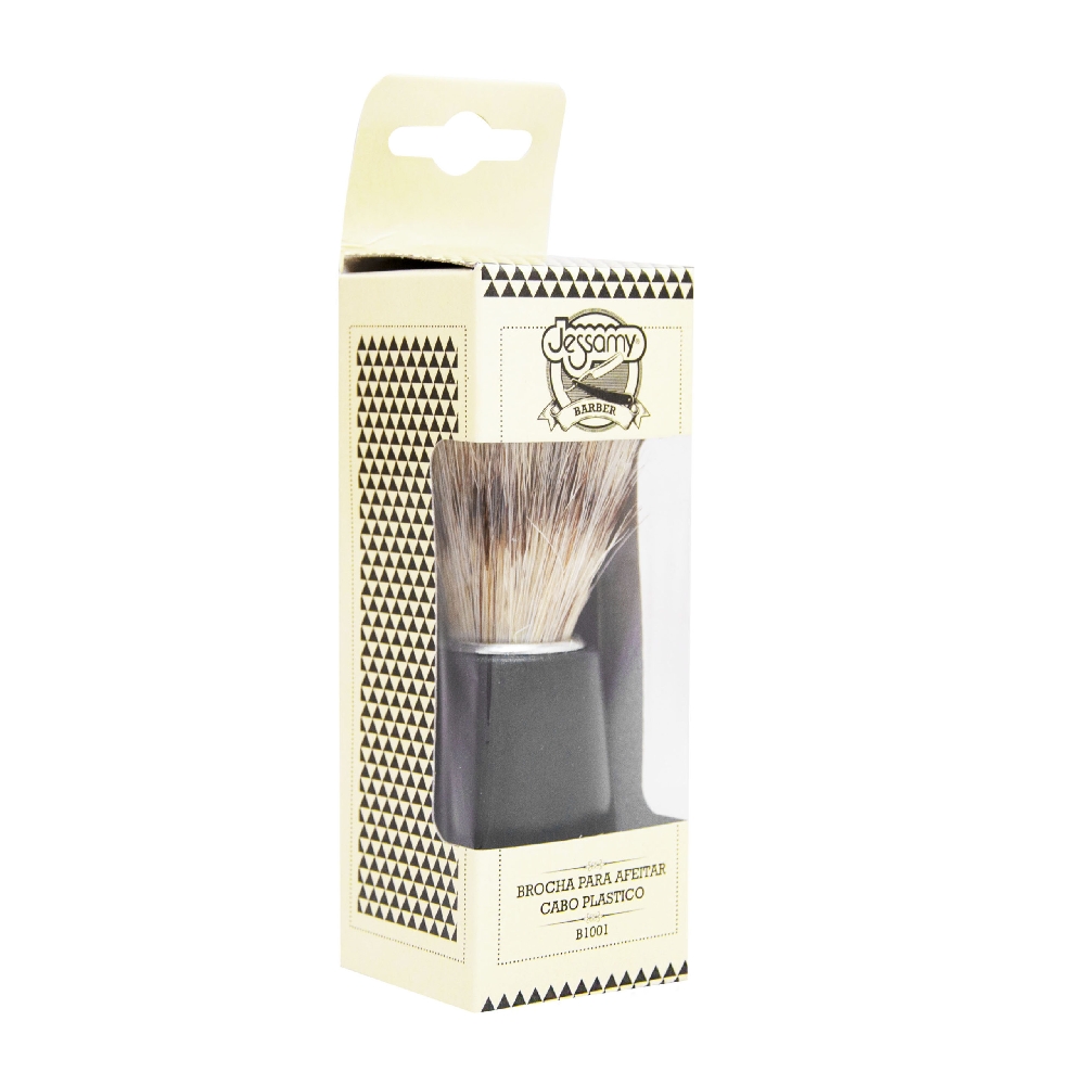 Brocha de Afeitar Grande Cabo Plástico Negro