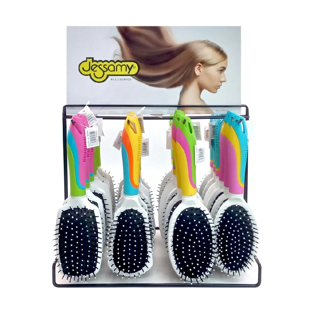 Exhibidor Cepillos Mango Tricolor x 24 u