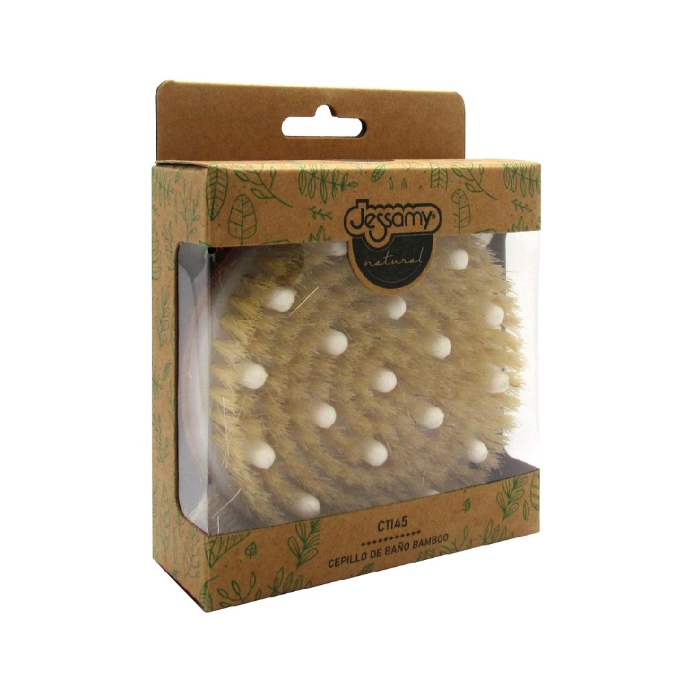 Cepillo de Baño Bamboo Masajeador con Cordón