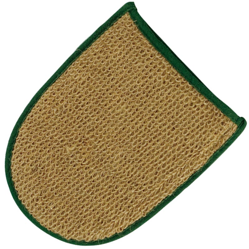 Manopla Ramio y Toalla con Borde Verde