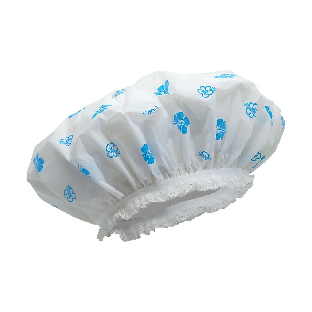 Gorro de Ducha Floreado con Puntilla
