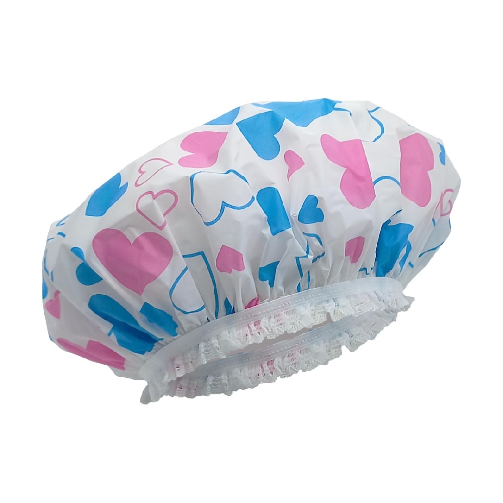 Gorro de Ducha Floreado con Puntilla