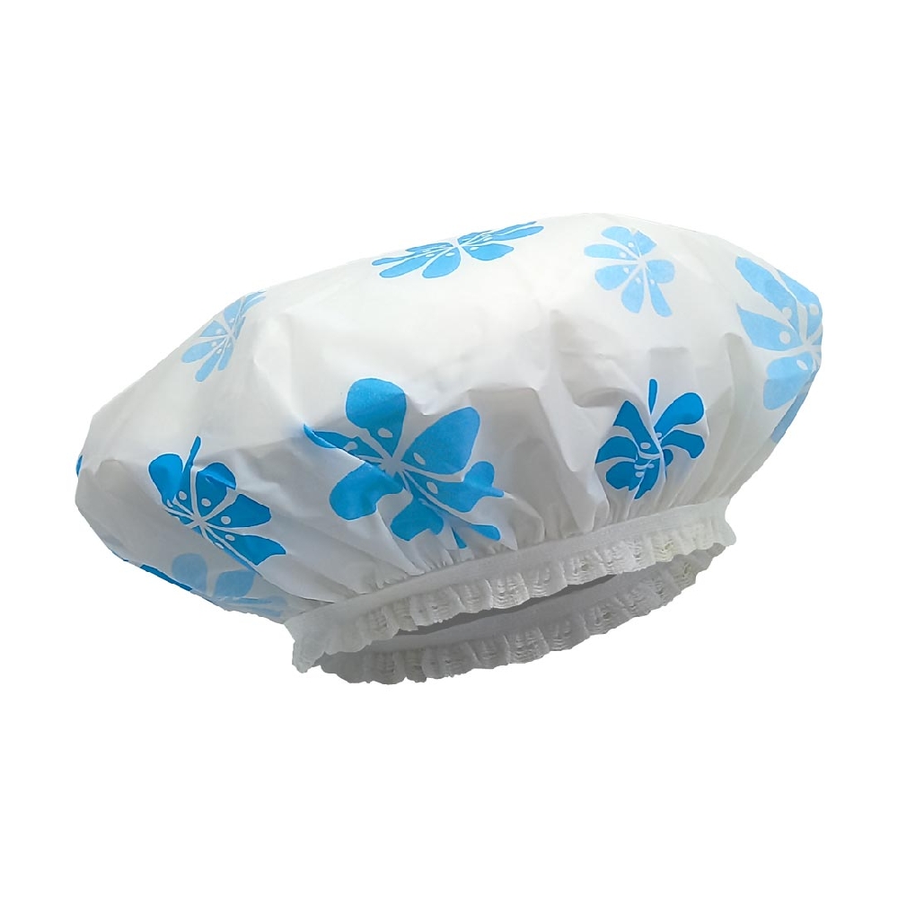 Gorro de Ducha Floreado con Puntilla
