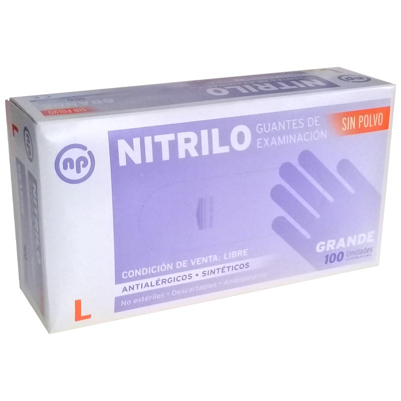 Guantes Nitrilo Color x 100 u Large