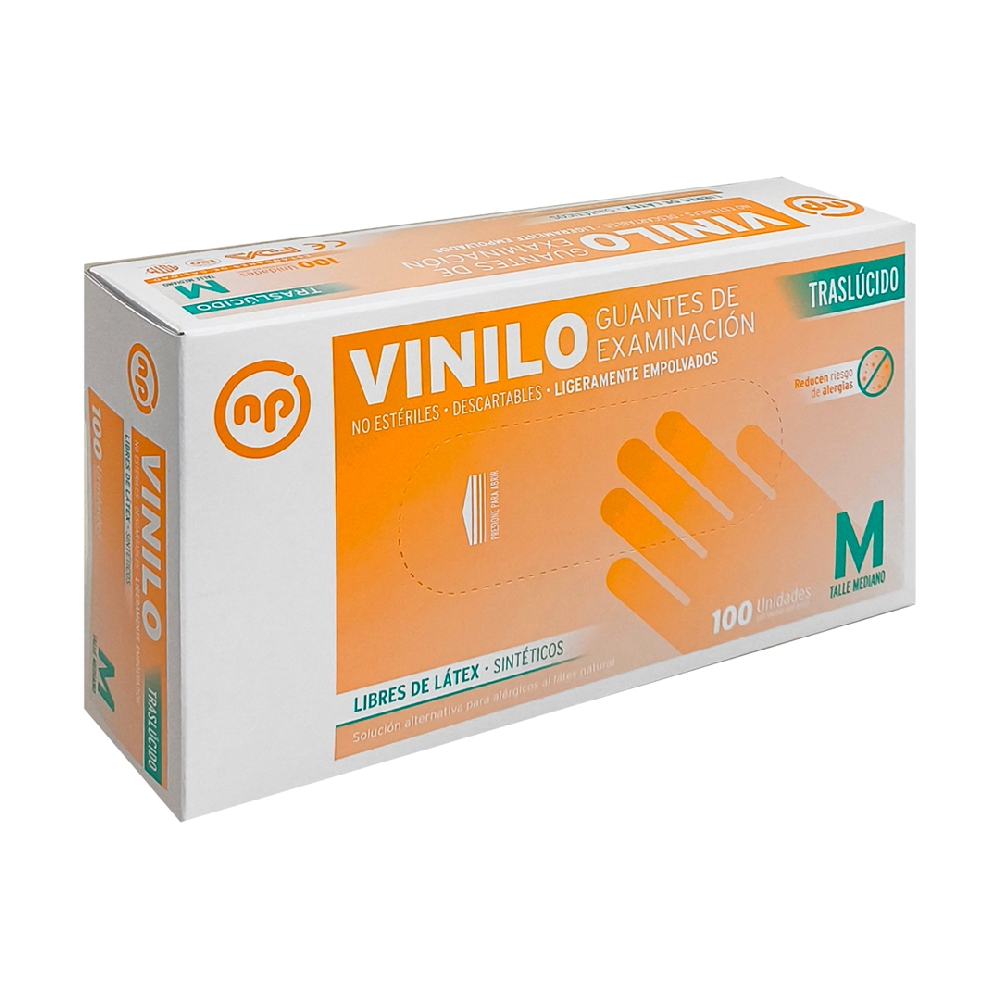 Guantes Vinilo x 100 u Medium