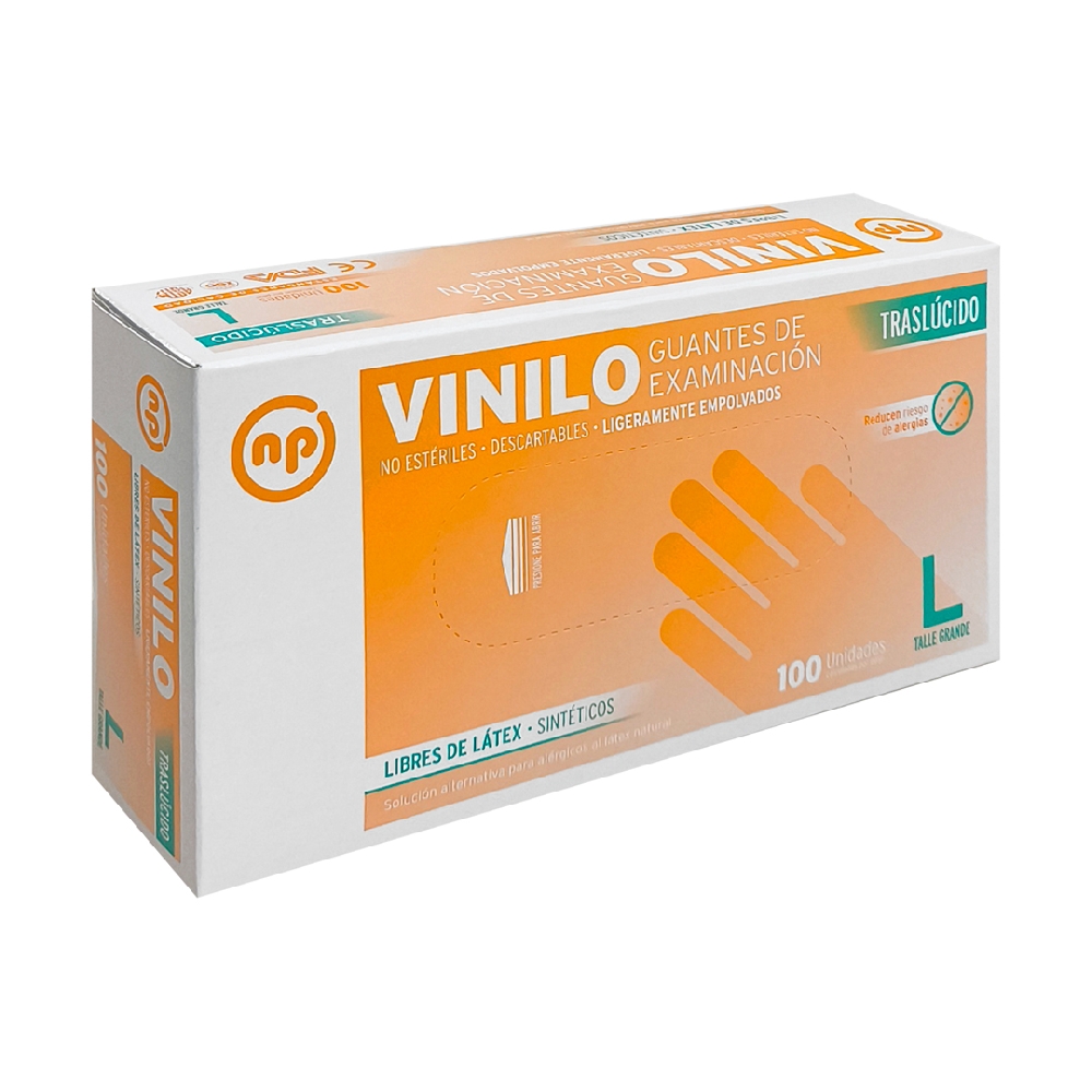 Guantes Vinilo x 100 u Large