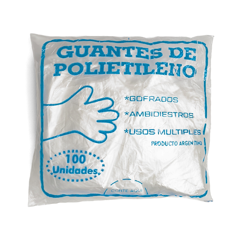 Guantes, Descartables Plásticos x 100 u
