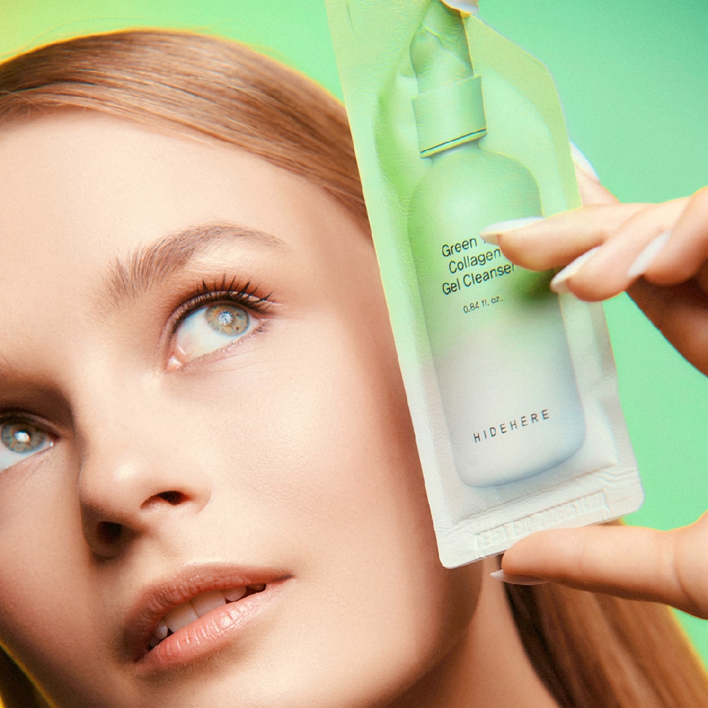 Gel de Limpieza Colágeno y Té Verde Hidehere x 25 ml