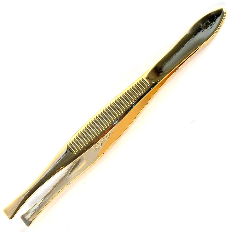 Pinza Ancha Dorada Acero Inoxidable