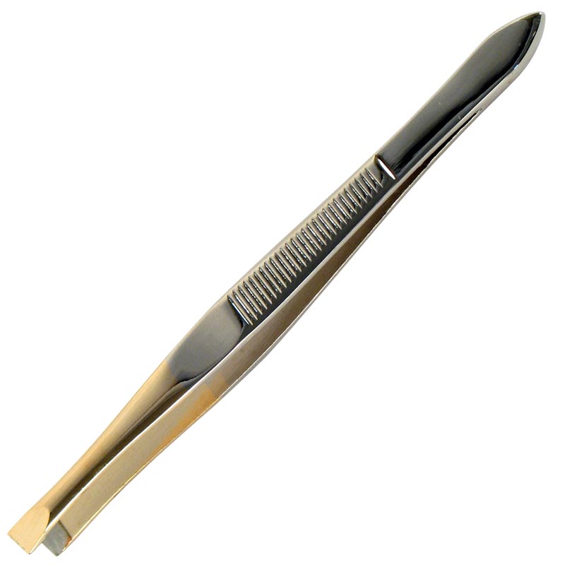 Pinza con Hoyo Sesgada Punta Dorada Acero Inoxidable