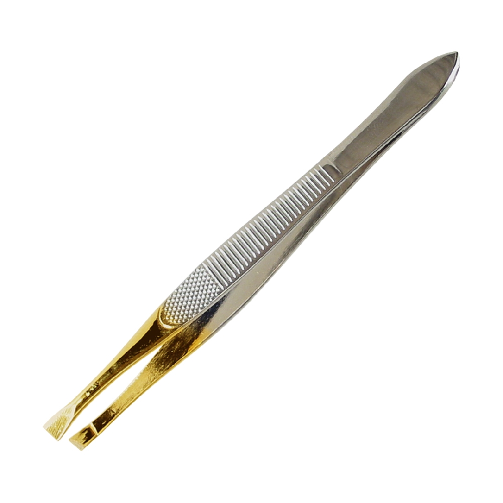 Pinza Sesgada Punta Dorada Acero Inoxidable