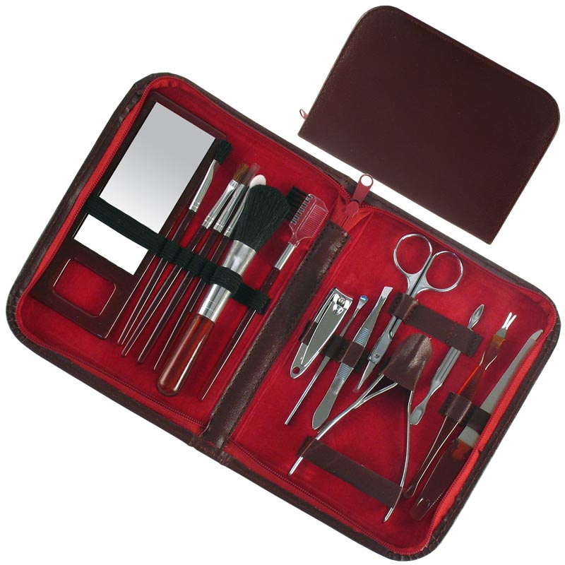 Neceser Manicuría y Maquillaje con Espejo 15 Piezas