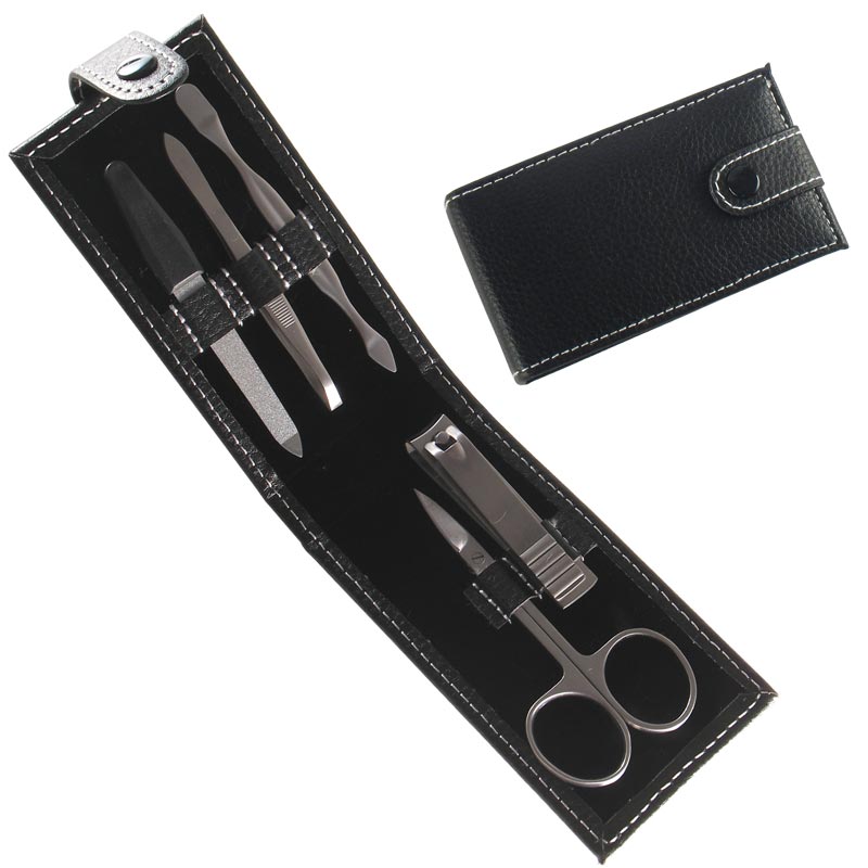 Neceser Cuero Manicuría x 5 u Piezas Men