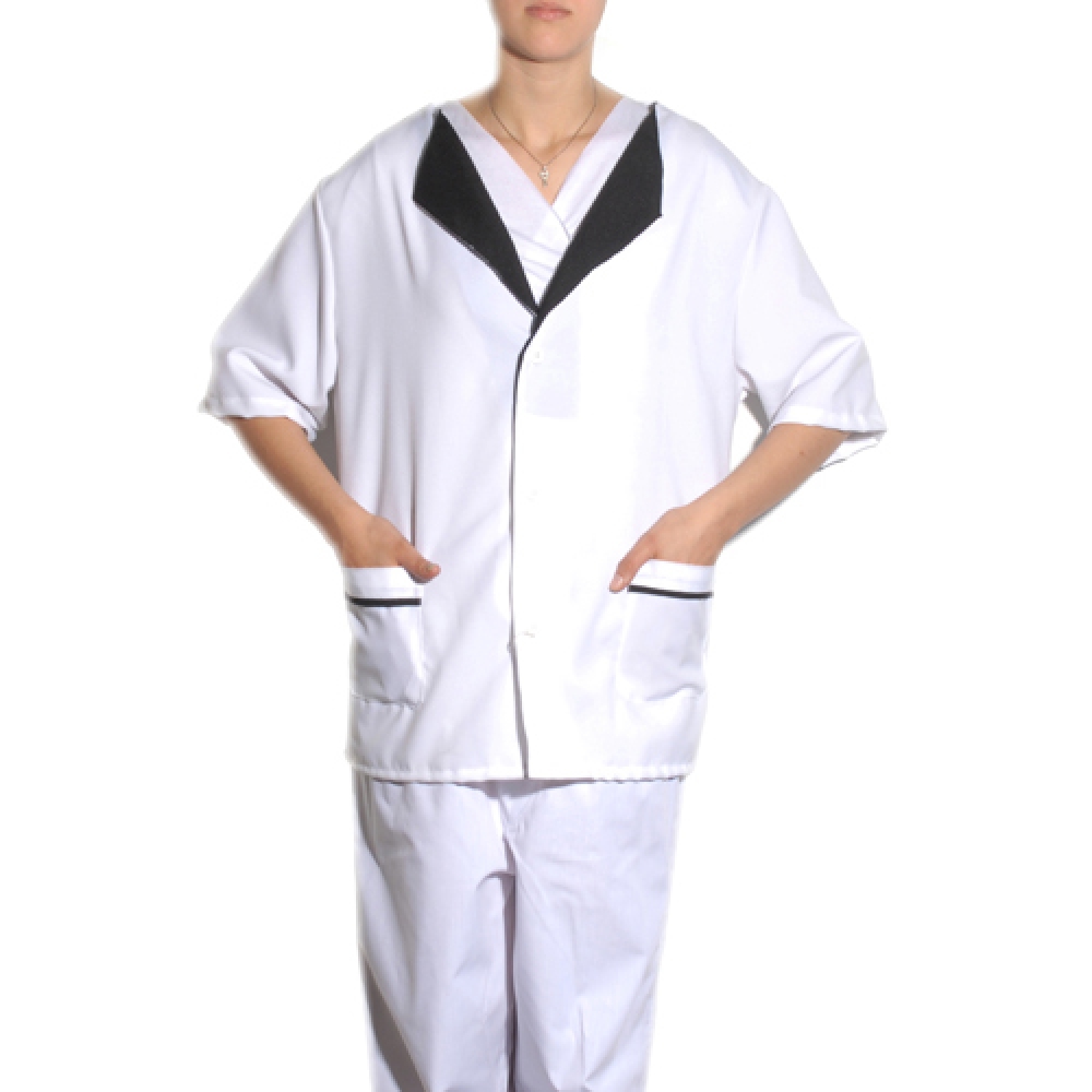 Chaqueta Tela Combinada (Blanco-negro)