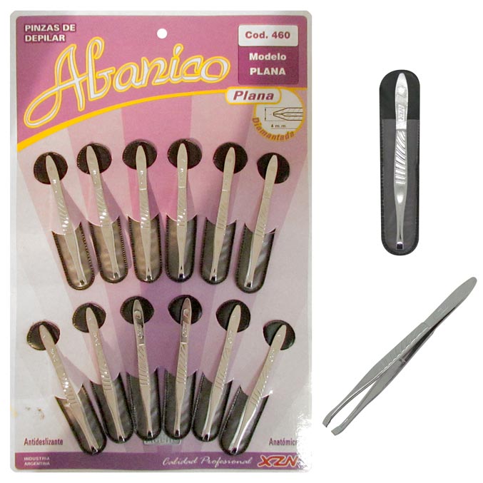 Pinza para Depilar XZN Abanico Plana x 12u