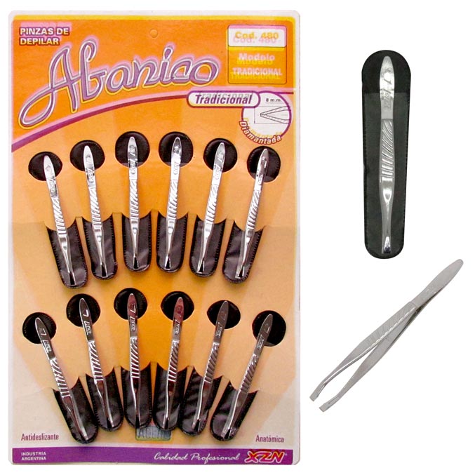 Pinza para Depilar XZN Abanico Tradicional x 12u