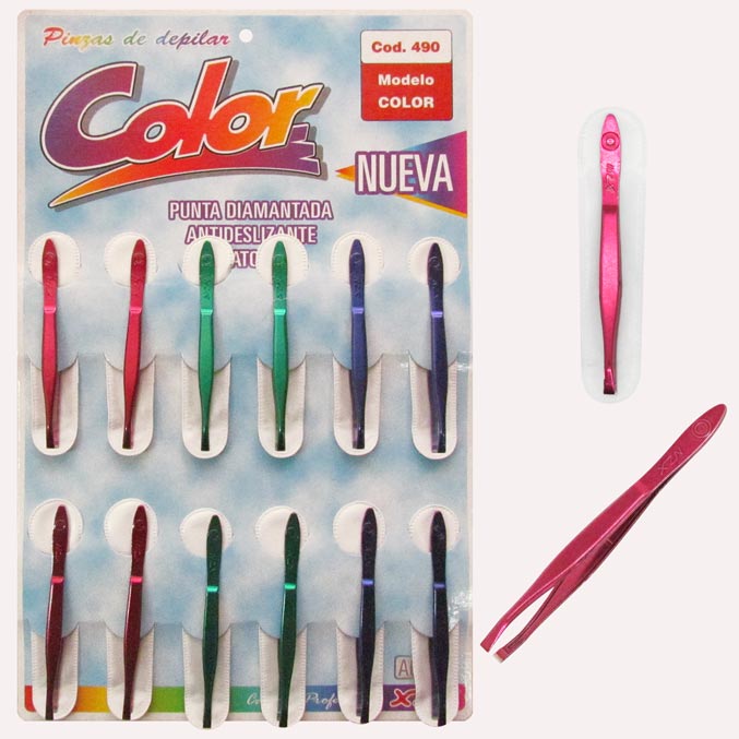 Pinza para Depilar XZN Punta Diamantada x 12u