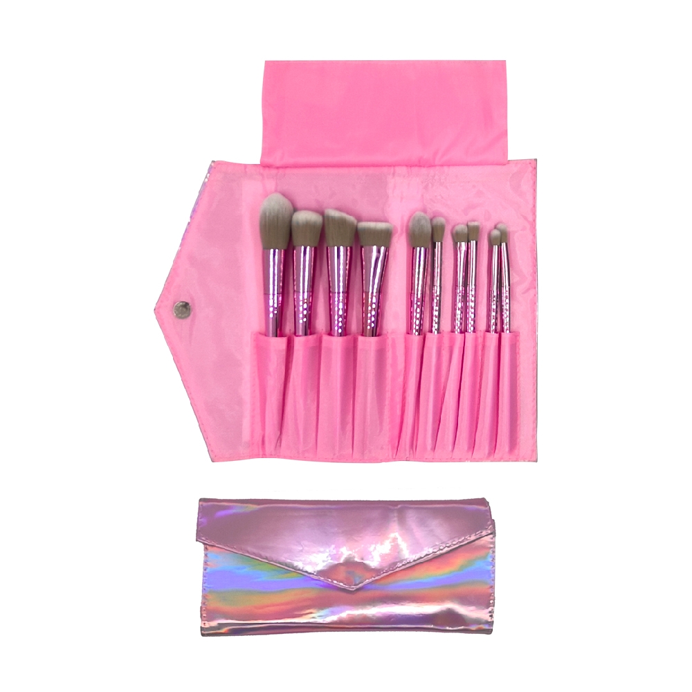 Set de Pinceles x 10 piezas `SU´ Funda Holográfica