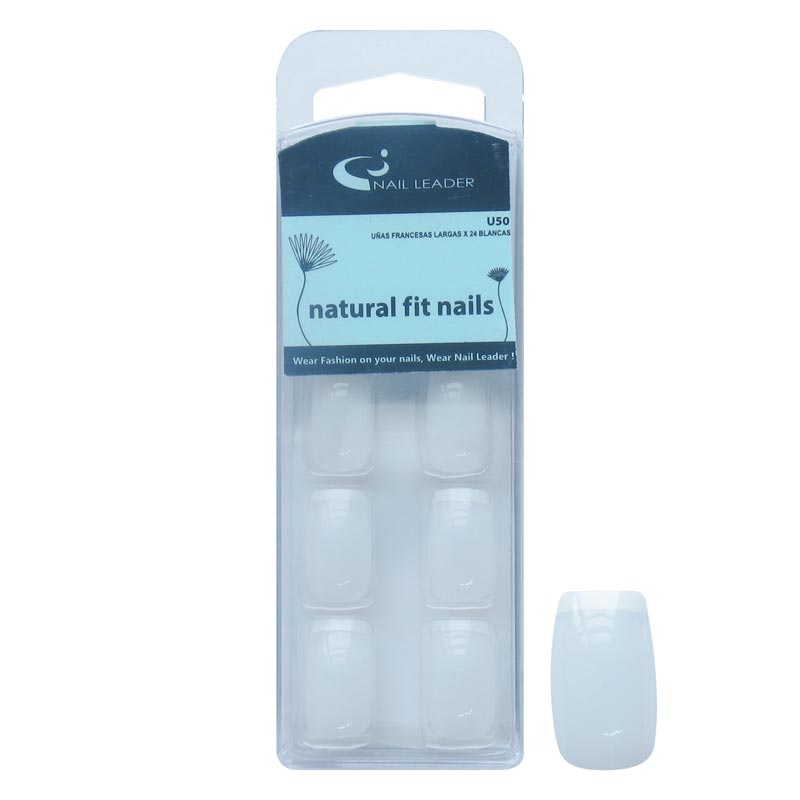 Uñas x 24 u Francesa Larga Blanco Indonesia