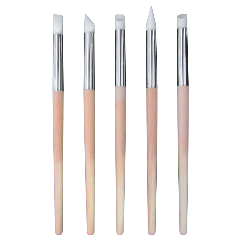 Set de Pinceles Silicona x 5 u para Uñas