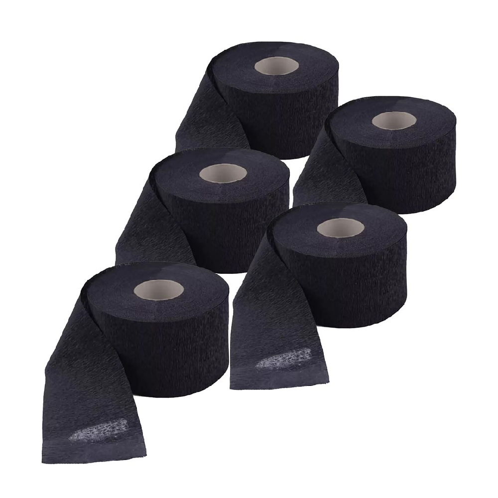 Papel Cuello Creppe Rollos Negro x 5 u