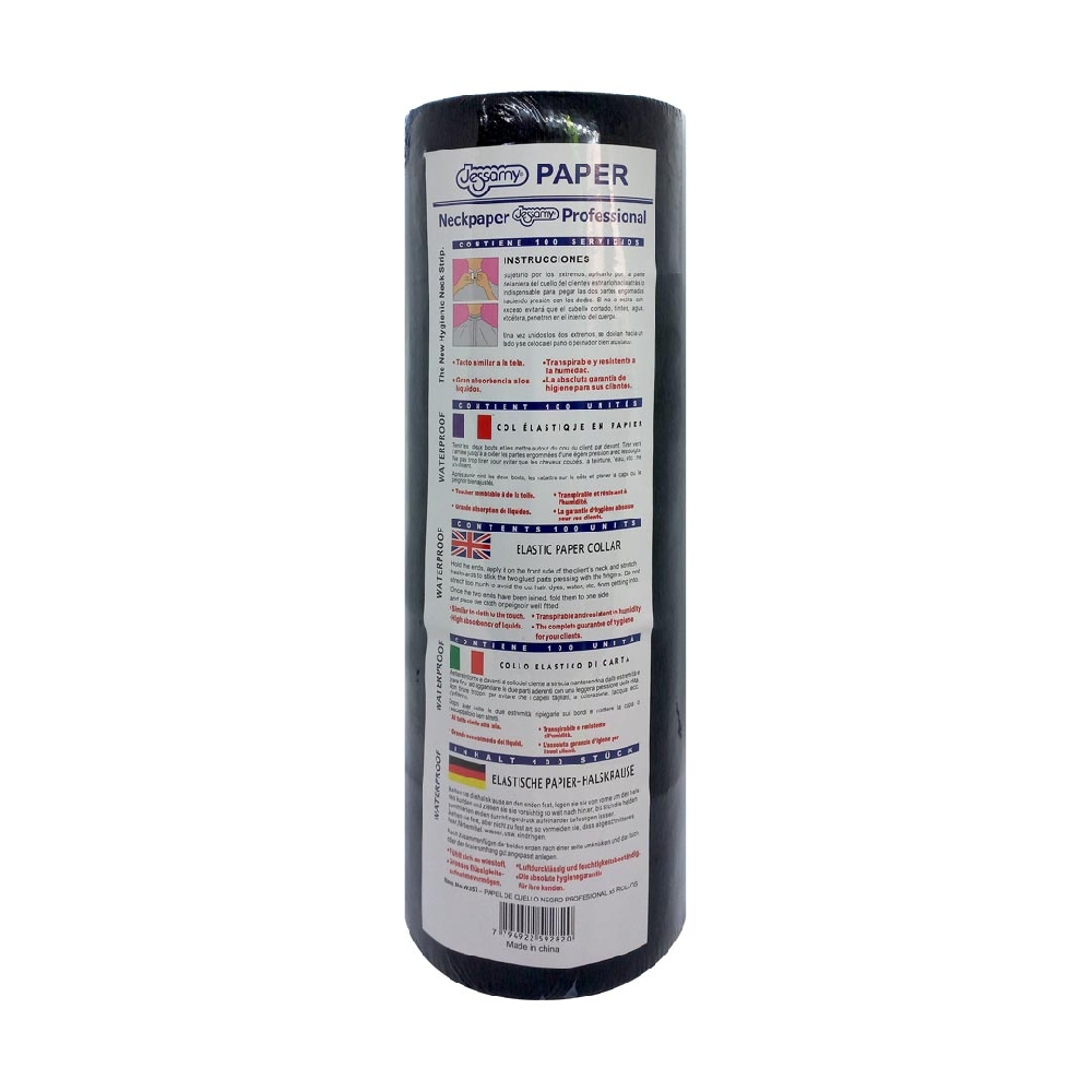 Papel Cuello Creppe Rollos Negro x 5 u