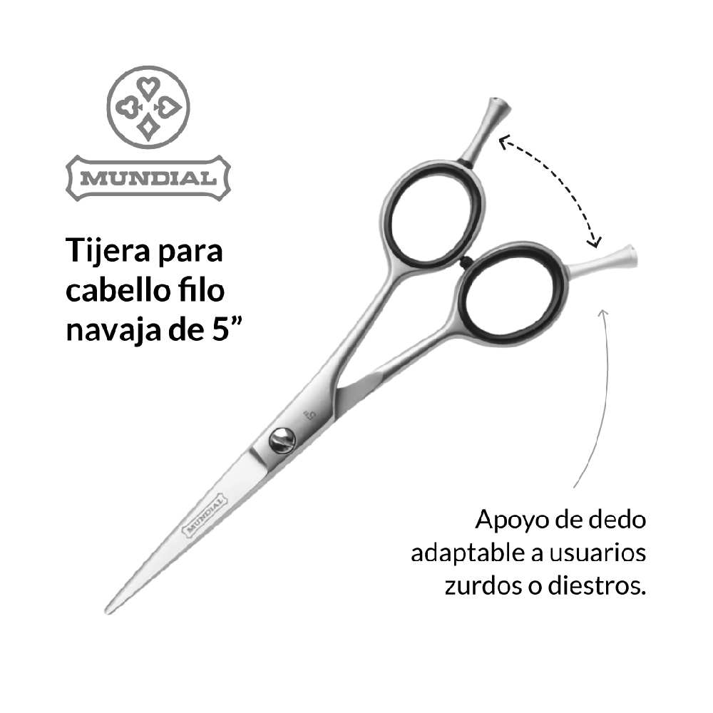 Tijera Mundial 5" Filo Navaja Zurdos