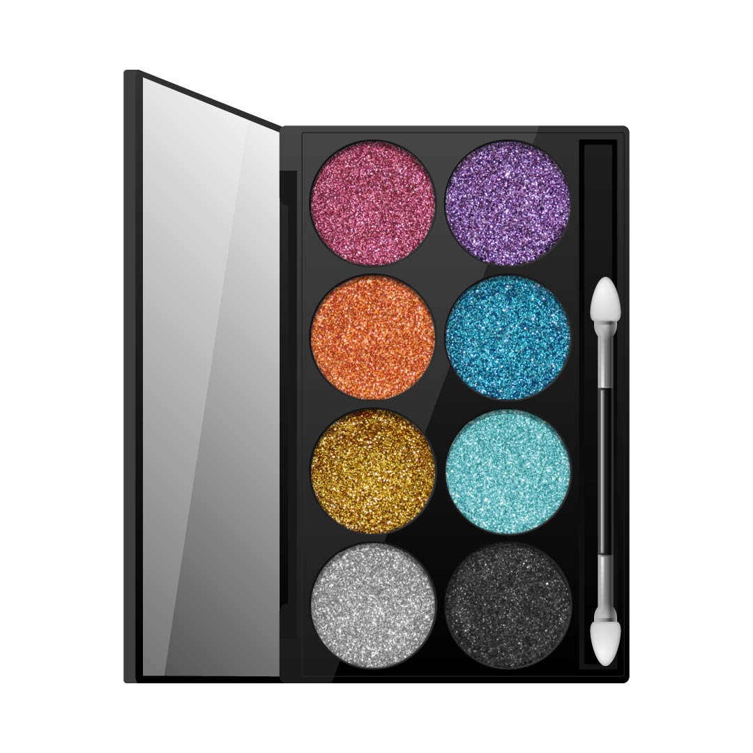 Paleta Compact Glitter 8 Tonos con Espejo