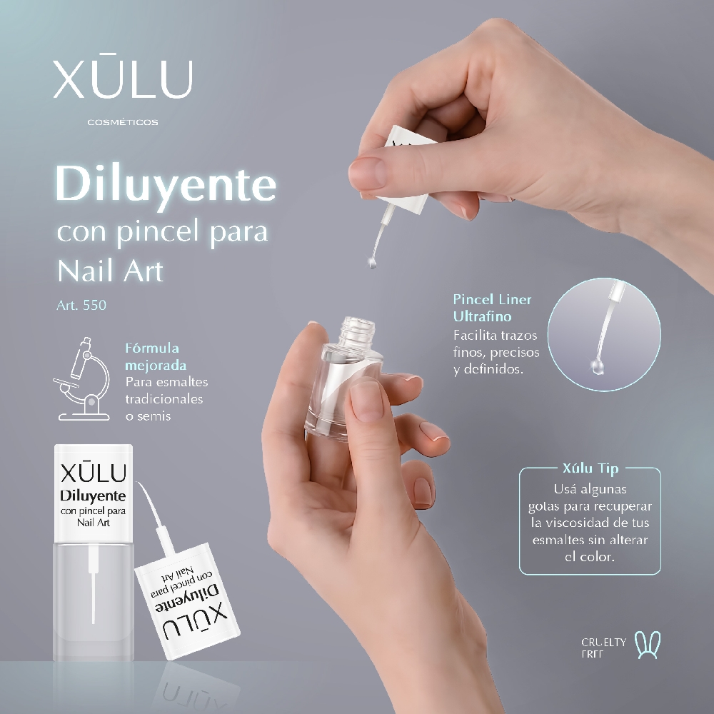 Diluyente con Pincel para Nail Art x 6ml