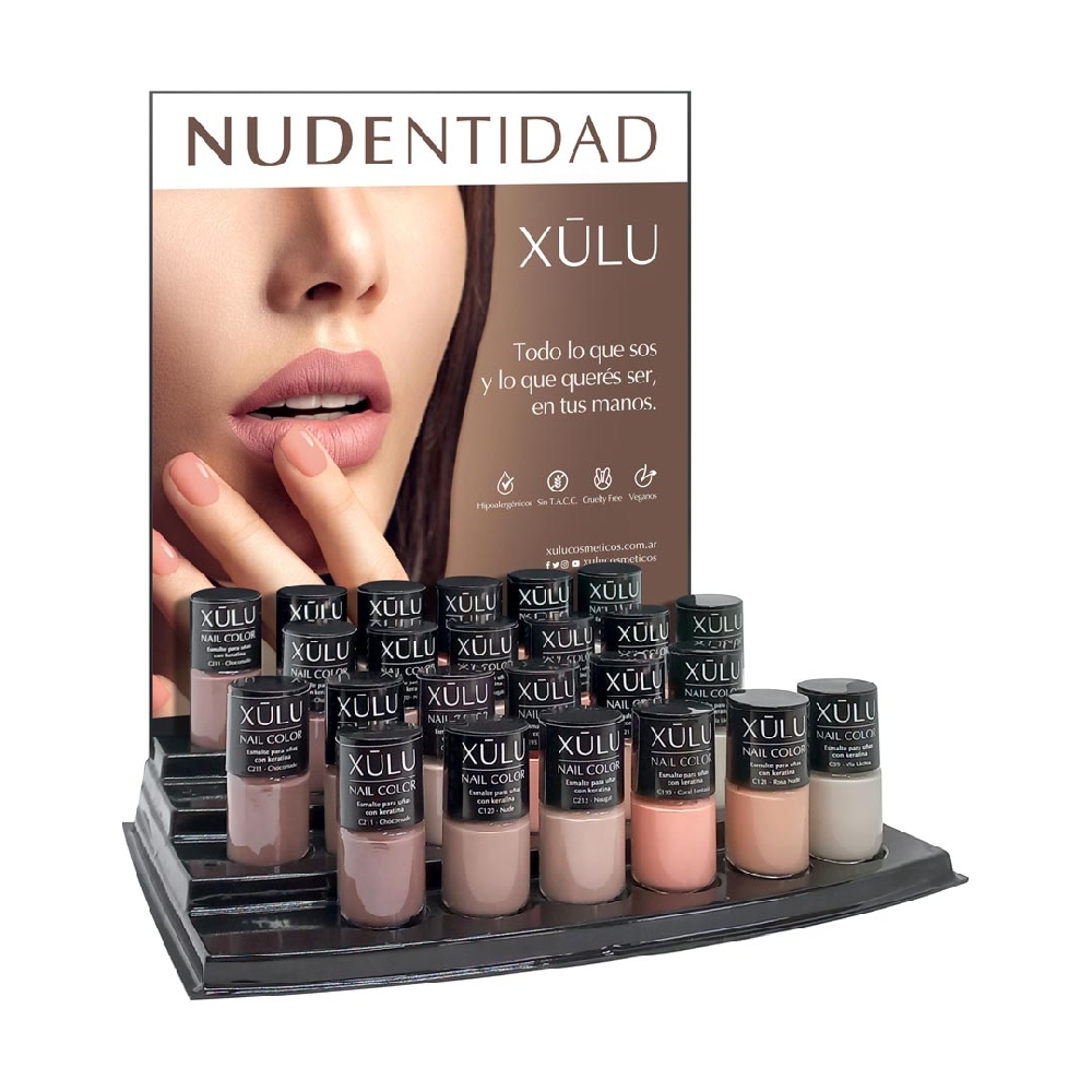 Exhibidor de Esmaltes Nail Color | Colección Nudentidad x 48 u