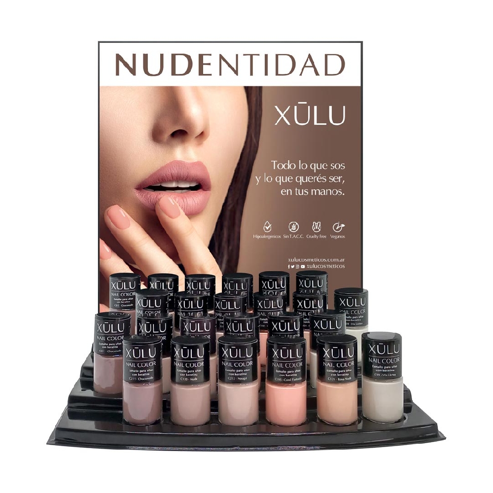 Exhibidor de Esmaltes Nail Color | Colección Nudentidad x 48 u
