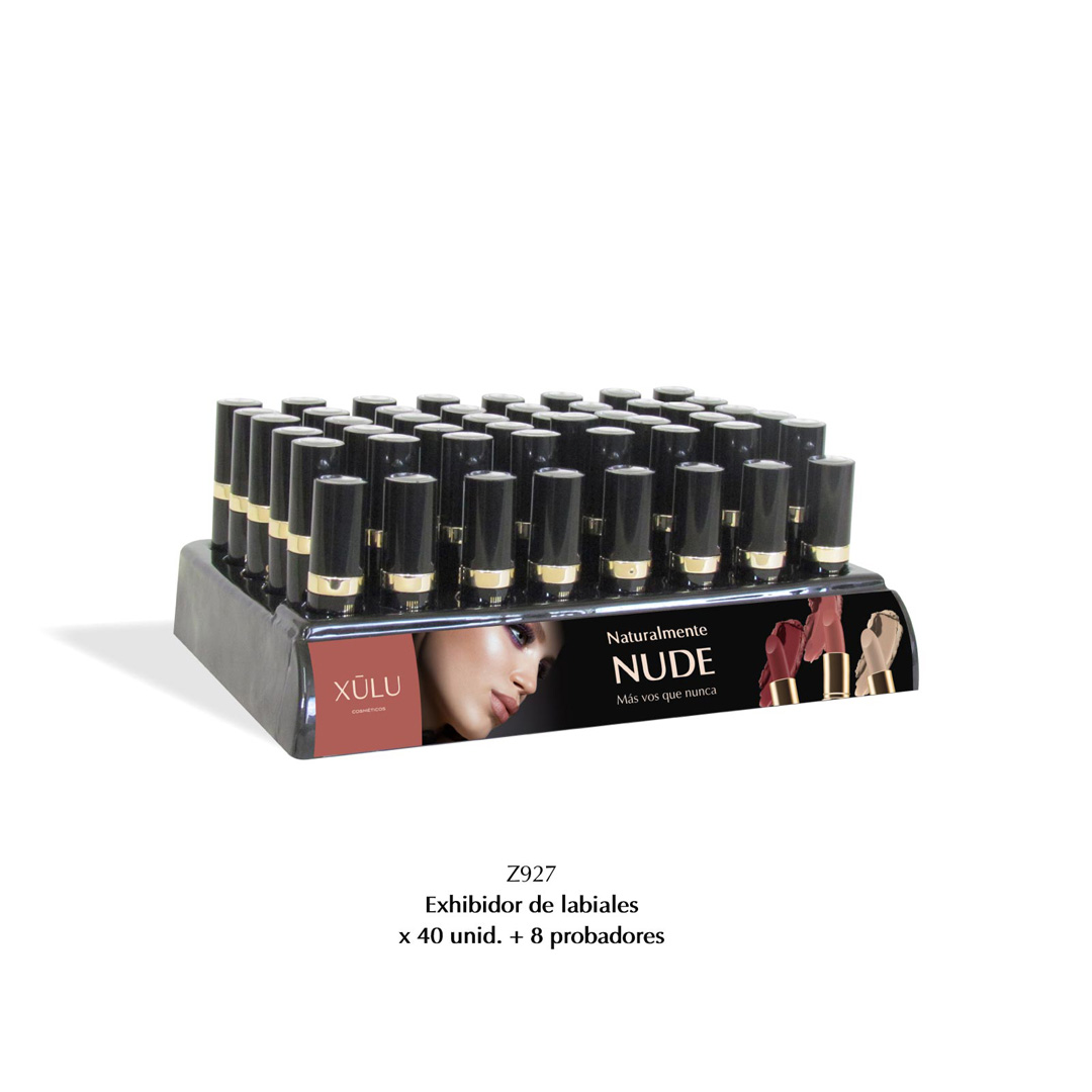 Exhibidor Lápiz Labial | Colección Naturalmente Nude x 48 u + 8 prob