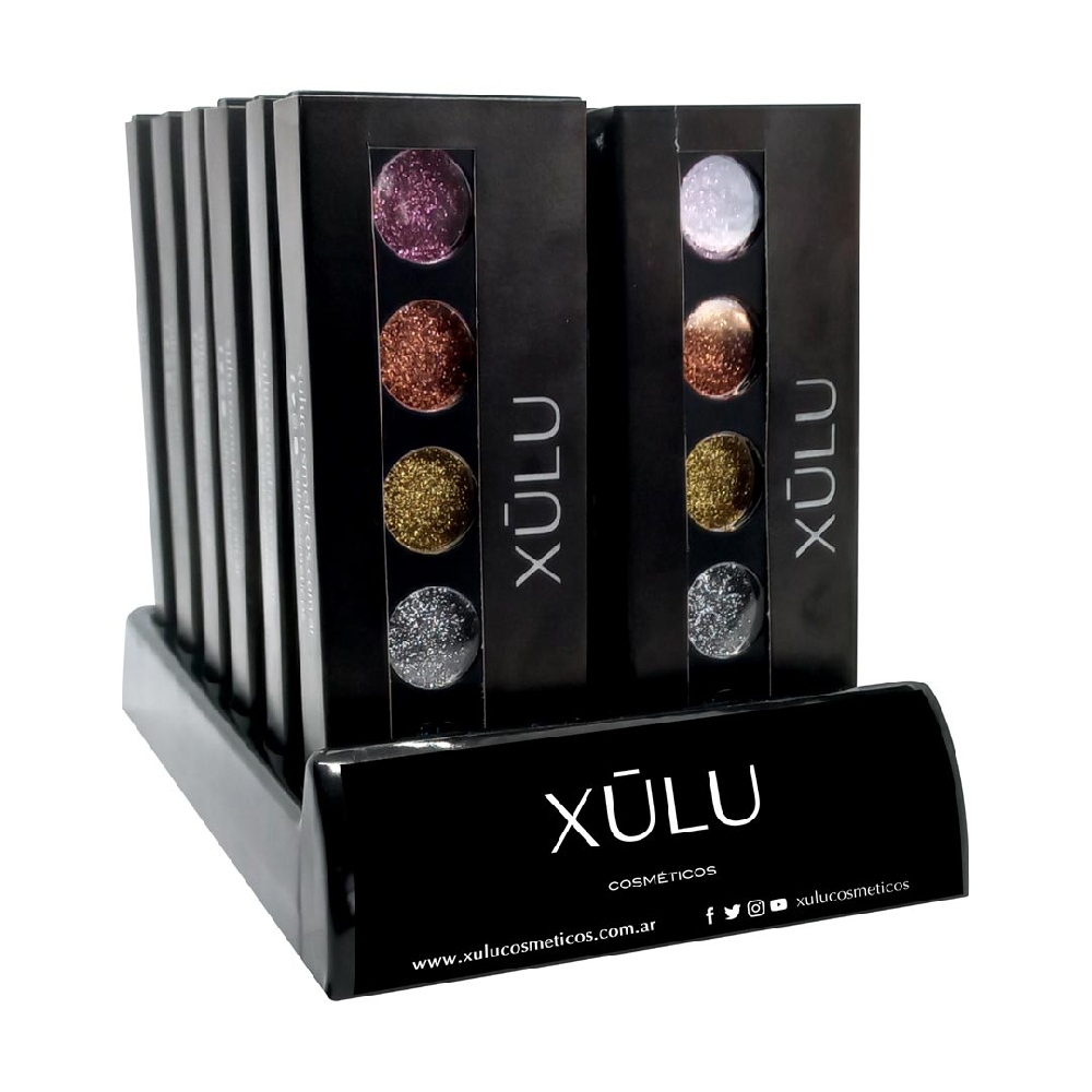 Exhibidor Bandeja Paleta Compact Glitter X5 x 12 u