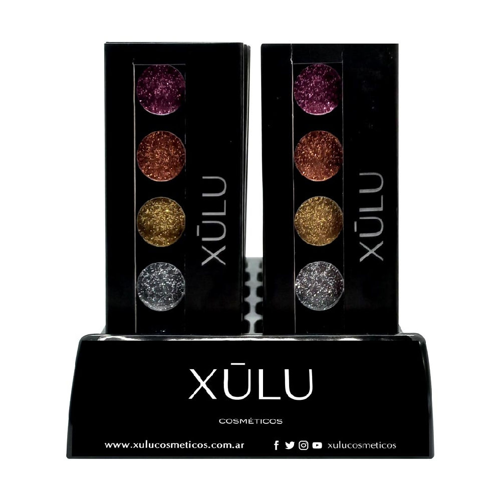 Exhibidor Bandeja Paleta Compact Glitter X5 x 12 u