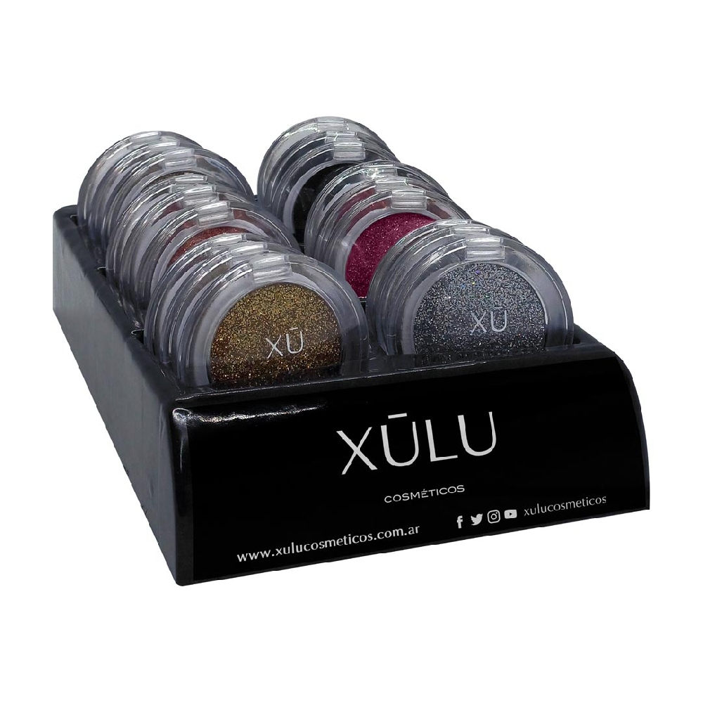 Exhibidor Bandeja Compact Glitter x 18 u