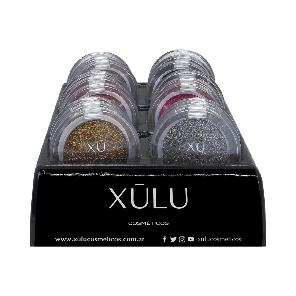 Exhibidor Bandeja Compact Glitter x 18 u
