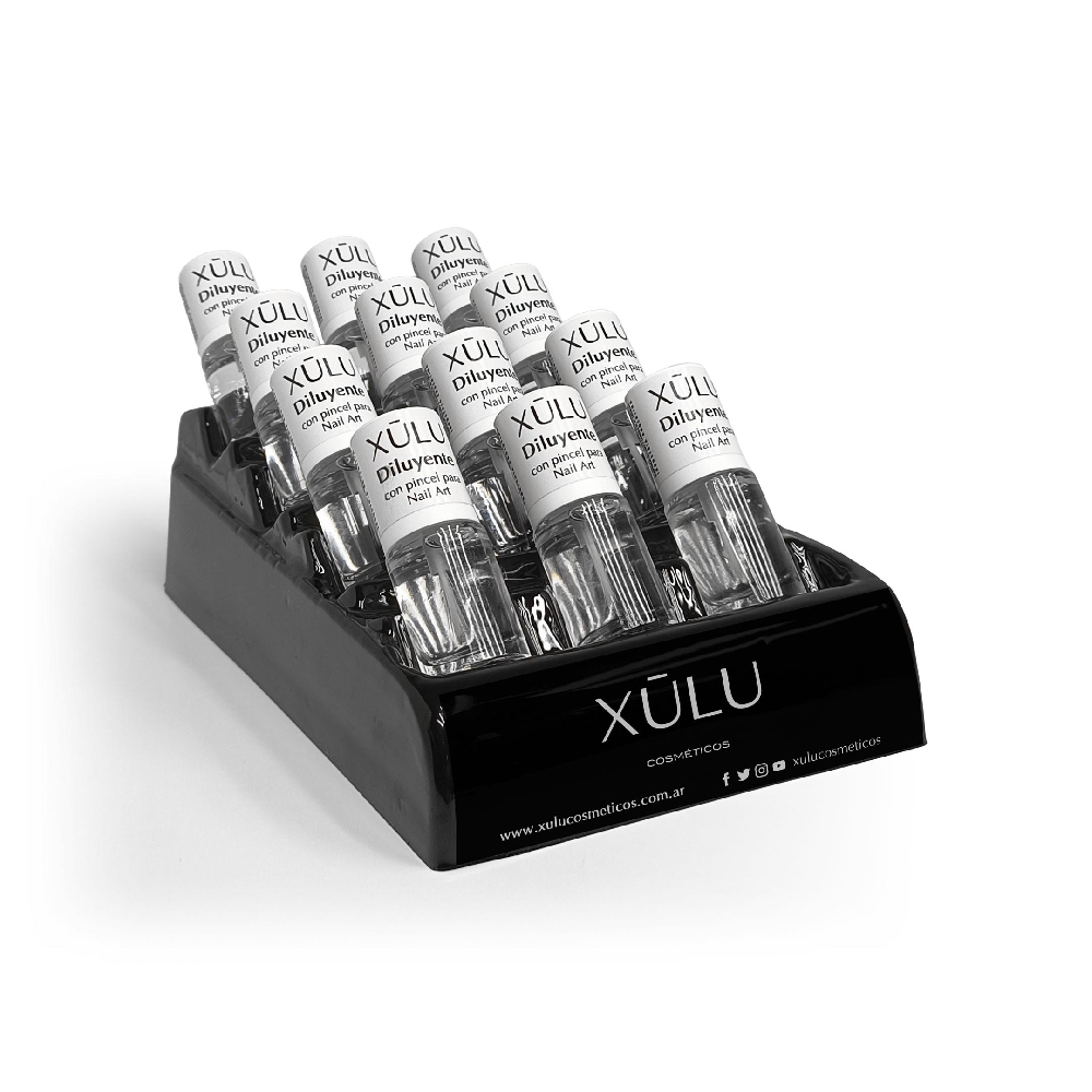 Exhibidor Diluyente con Pincel para Nail Art x 24u