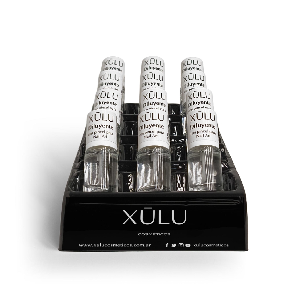 Exhibidor Diluyente con Pincel para Nail Art x 24u